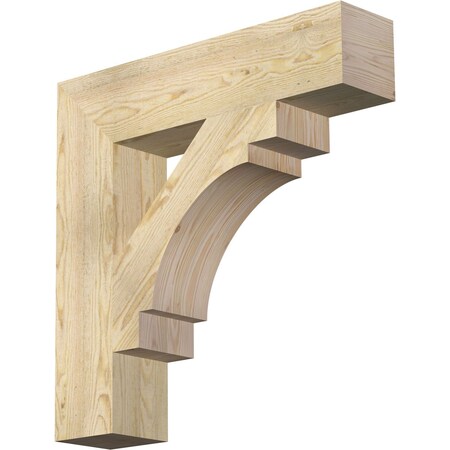 Ekena Millwork Merced Block Rough Sawn Bracket, Douglas Fir, 6"W x 28"D x 28"H BKT06X28X28MRC05RDF